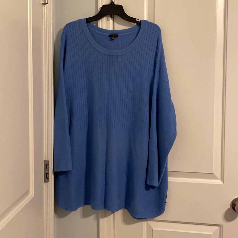 Talbots Light Blue Sweater with Side Accent Buttons
